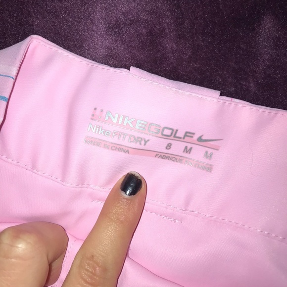 VINTAGE NIKE BABY PINK PLAID PLEATED GOLF SKIRT - Picture 7 of 9